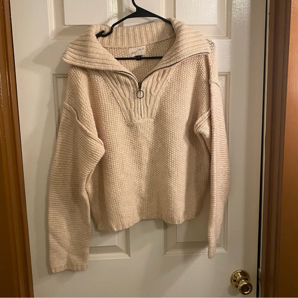 Cream sweater - quarter zip NWOT